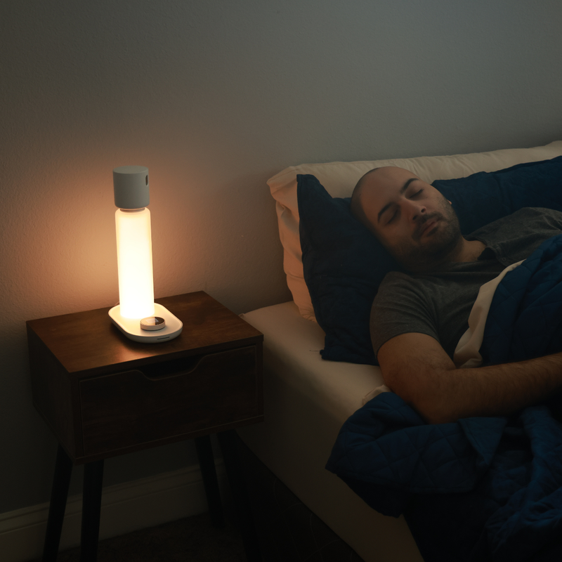 Person practicing HRV biofeedback breathing with heart rate monitoring