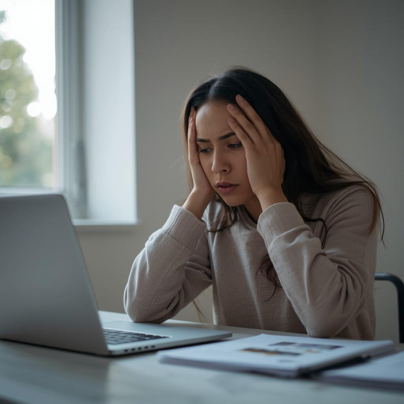 Person experiencing mental fatigue and brain fog after poor sleep