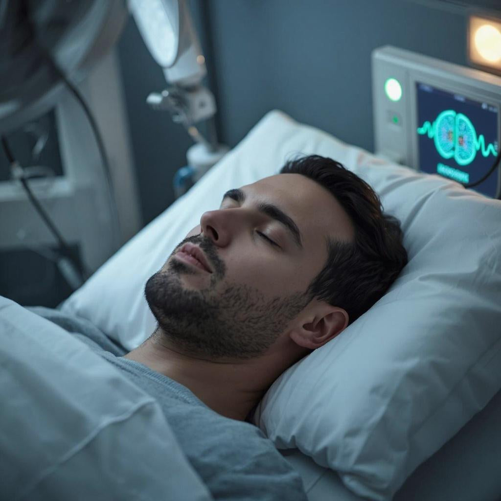Sleep study participant resting in a laboratory setting, representing sleep research news today